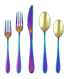 Cambridge Silversmiths Byram Rainbow Mirror 20-Piece Flatware Set, Service for 4