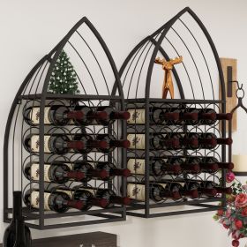 Sailboat Shaped Wine Cabinet Rack, 2 Piece Display Rack, Freestanding Wine Cabinet with Bottle Storage, Spirits and Wine Home Bar, Kitchen