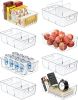 Pantry Organizers and Storage, 8 Pack Snack Organizer for Pantry Shelf,Food Storage Bins with Divider,Clear Containers for Organizing