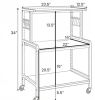 3-Tier Rolling Microwave Stand with Power Outlet Lockable Casters And 10 Hooks Kitchen Storage Organizer Cart