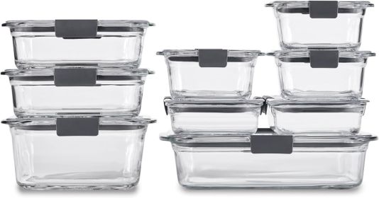 Food Storage Containers, Assorted Sizes, Set of 9, BPA-Free, Leak-Proof, Clear