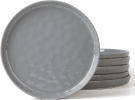 Mars 6 Pieces Salad Plates, 8 inch Plate Set, Scratch Resistant, Stoneware Dinnerware, Kitchen Modern Rustic Serving Dishes, Dark Gray