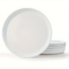6 Pieces Dinner Plates, 10.5 inch Plate Set, Scratch Resistant, Stoneware Dinnerware, Kitchen Modern Rustic Serving Dishes, White with Speckled