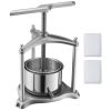 Fruit Wine Press, 0.8 Gallon/3L, Stainless Steel Manual Juice Maker with Powerful T-Shaped Handle, Juice Making for Apple/Grape/Orange/Berry