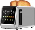 Touch Screen Toaster 2 Slice, Bagel Toasters with LCD Display, Stainless Steel Smart Digital Toasters with Single Slot Toasting