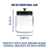 (2 pack) 96 oz Montana Glass Jar with Black Metal Cover for Food Storage, Well Suited to Pantry Jar Storage and Display