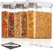 Cereal Containers Set, 3 PCS Airtight Food Storage Container with Flip-Top Lids, Plastic Organizer Dispenser for Kitchen