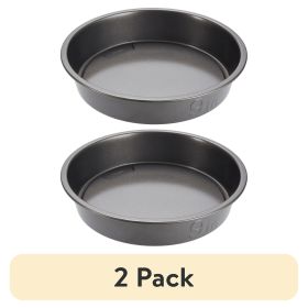 (2 pack) PRO Nonstick Steel Round Cake Pan, 9", Gray