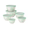 Agatha 12-Piece Bamboo Melamine Nesting Mixing Bowl Set, Green