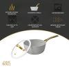 2.5 QT Non-Stick Signature Ribbed Saucepan - White Gold