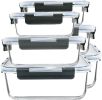 74.7oz(9.2 cup), 40.9oz(5 cup) 19.3oz(2.4 cup) Extra Large Glass Food Storage Containers Set with Lids