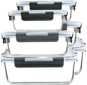 74.7oz(9.2 cup), 40.9oz(5 cup) 19.3oz(2.4 cup) Extra Large Glass Food Storage Containers Set with Lids
