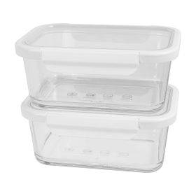 4Cup Rectangle Glass Food Storage Container with Tritan Lid. Set of 2, 4 Pieces, Designed to Help with Pantry Storage and Everyday Organization