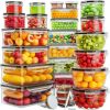 52 PCS Food Storage Containers with Lids Airtight (26 Lids 26 Containers)- Reusable Plastic Leakproof Meal-Prep Container for Kitchen Storage Organiza