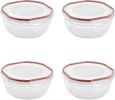 4.7 Qt Bowl, Large Airtight Food Storage Container, Latching Lid, Microwave and Dishwasher Safe, Clear With Red Gasket, 4-Pack
