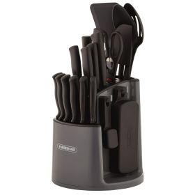 Classic 30-Piece Spin-N-Store Rotating Carousel Stainless Steel Knife Set Tool Set Gray