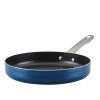 Style 11.25 Inch Nonstick Deep Round Grill Pan, Dishwasher Safe and Oven Safe to 500°F, Blue