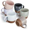 Morandi Color Ceramic Coffee Mugs Set of 6 (Large),18 oz Coffee Cups with Handle, Latte Mug, Big Mug for Women, Men, Great for Tea Hot Chocolate