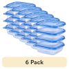6 pack Plastic Square Food Storage Container