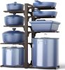 Pots and Pans Organizer under Cabinet, 20.8" Height Heavy Duty 120LBS Pots Pans Organizer Rack for Cabinet 8-Tier Adjustable for Big Stockpots