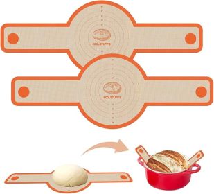 Silicone Bread Sling for Dutch Oven, 2 PCS Non-Stick & Easy Clean Reusable Silicone Bread Baking Mat with Long