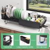 Large Dish Drying Rack - Expandable (19.3" to 29.4") Dish Rack for Kitchen Counter, Stainless Steel Dish Drainer with Utensil Holder