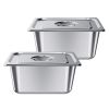 2 Pack Stainless Steam Hotel Pans, 1/2 Size Table Steam Pans With Lids, 6 Inch Deep, Anti Jam Restaurant Supplies Reusable Catering Storage for Home