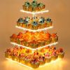 4 Tier Cupcake Stand Acrylic Tower Display with LED Light Premium Holder Dessert Tree Tower for Birthday Cady Bar Décor Weddings