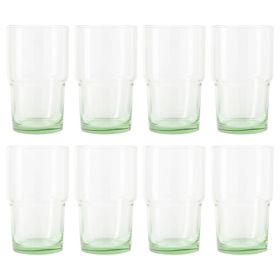 Better Homes & Gardens Clear Green Glass, Glassware, 8 Pack, 15 oz