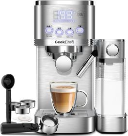 Geek Chef Espresso and Cappuccino Machine with Automatic Milk Frother,20Bar Espresso Maker for Home, for Cappuccino or Latte,with ESE POD filter
