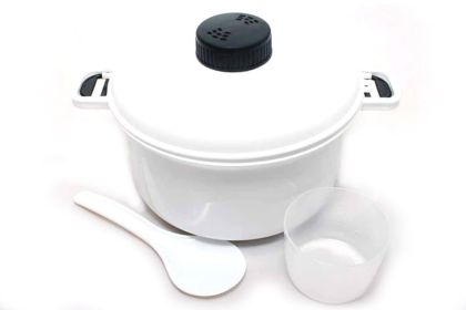 Food-Grade Microwaveable 10-Cup Kitchen Pressure Cooker & Steamer w/ Cup & Paddle, 2.5 Quart Capacity by Pride Of India 80 oz