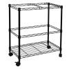 storOceanstar Portable 2-Tier Metal Rolling File Cart, Black
