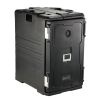 Insulated Food Pan Carrier, 109 Qt Hot Box for Catering, LLDPE Food Box Carrier w/Double Buckles, Front Loading Food Warmer w/Handles