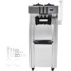 2200W Commercial Soft Ice Cream Machine 3 Flavors 5.3 to 7.4Gallon per Hour PreCooling at Night Auto Clean LCDPanel for Restaurants Snack Bar, Sliver