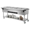 5-Pan Commercial Food Warmer, 5 x 20.6QT Electric Steam Table, 3750W Professional Buffet Catering Food Warmer with 4 Wheels (2 Lockable)