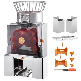 Commercial Orange Juicer Machine, 120W Automatic Feeding Juice Extractor, Stainless Steel Juice Extractor for 25 Oranges Per Minute