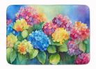 Hydrangeas in Watercolor Memory Foam Kitchen Mat Machine Washable Anti-Fatigue Mat Cushion Comfort Bath Mat or Kitchen Rug