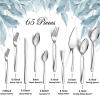 Mirdinner 65 Pcs Silverware Set with Serving Set for 12, Stainless Steel Flatware Cutlery Set Contains 5 Pcs Serving Set, for Home
