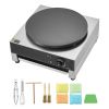 Electric Crepe Maker, 16-Inch Commercial Crepe Machine, 1700W Flat Plate Crepe Griddle, Nonstick Stainless Steel Pancake Making Machine