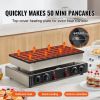 Mini Dutch Pancake Maker, 50PCS 43mm Diameter Dorayaki Baker Machine, 1700W Commercial Electric Poffertjes Grill, Non-stick Stainless Steel