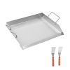 Stainless Steel Griddle, 18x16 inch Universal Flat Top Rectangular Plate, Gas Grill Griddle for BBQ Grill, Teppanyaki