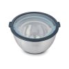 6-Piece Nesting Mixing Bowl Set with Easy Grip Transparent Lids - Blue
