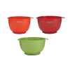 Classic Set of 3 Plastic Mixing Bowls in Assorted Colors