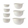 7-Piece Plastic Nesting Mixing Bowl Set and Prep Bowls with Lids, Porcelain