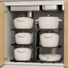 Pots and Pans Organizer, Adjustable 6-Tier Pots Organizer Rack for Cookware, Heavy Duty Pots Rack for Kitchen Storage