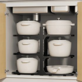 Pots and Pans Organizer, Adjustable 6-Tier Pots Organizer Rack for Cookware, Heavy Duty Pots Rack for Kitchen Storage