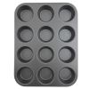 (3 pack)12-Cup Nonstick Muffin Pan, Cupcake Pan, 2.9" Diameter Cup, Gray, 1 Count