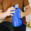 Half Gallon Plastic Water Bottle with Straw and Time Marker | Large Reusable Jug with Handle and Leak Proof Lid for All Day Hydration