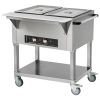 2-Pan Commercial Food Warmer, 2 x 20.6QT Electric Steam Table, 1000W Professional Buffet Catering Food Warmer with 4 Wheels (2 Lockable)