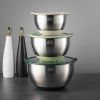 6-Piece Nesting Mixing Bowl Set with Easy Grip Transparent Lids - Green